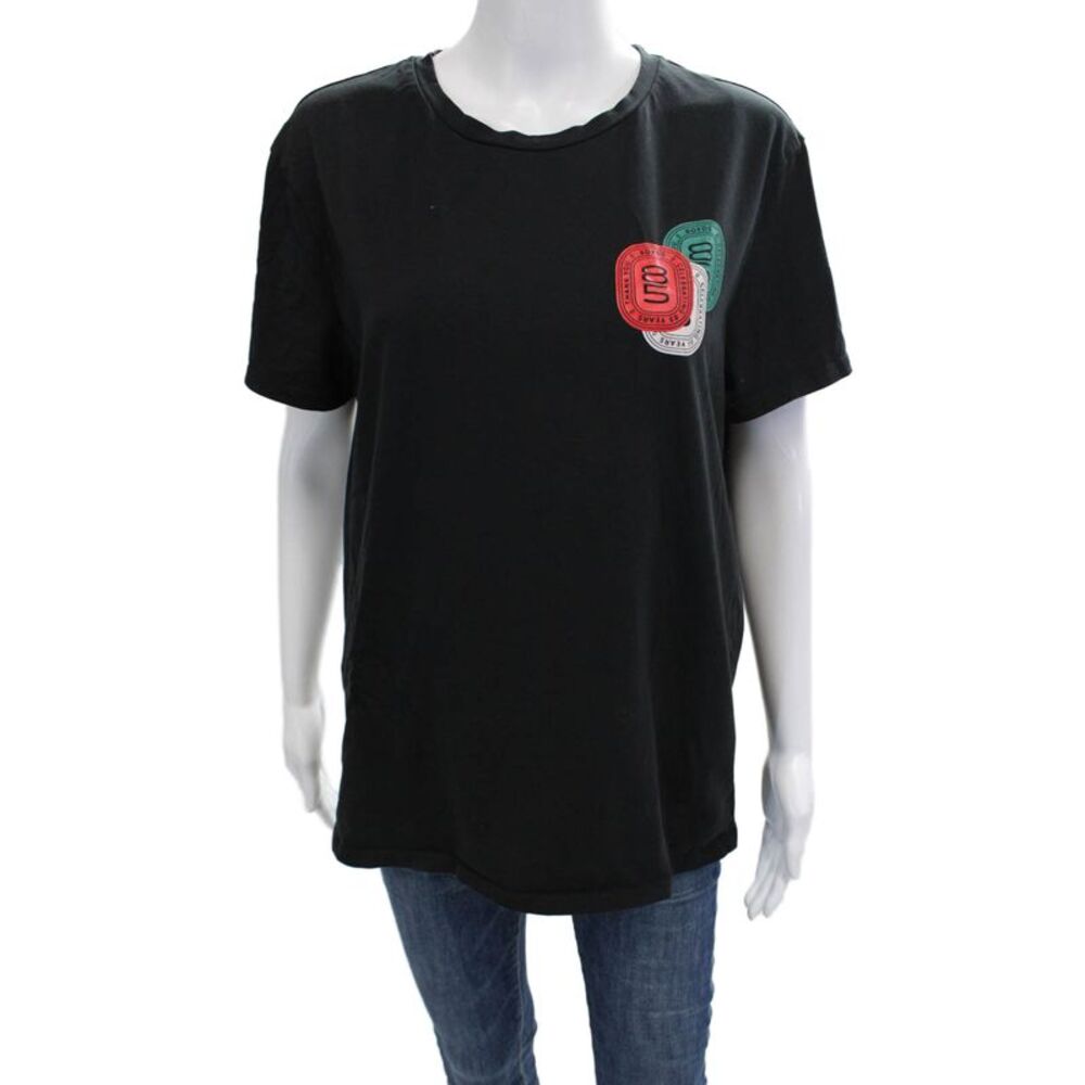 Monfrere Unisex Basic T-Shirt Black Crew Neck Short Sleeve Designer Size S